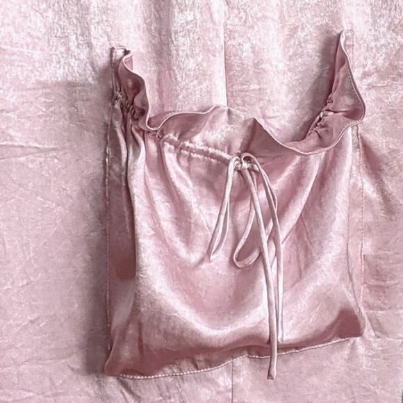 Jonathan Simkhai Intermix Pants Satin Lounge Wide Leg Crop Zip Fly Purple M NWT - Picture 4 of 15